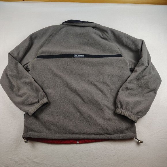 VTG Hilfiger Athletics Jacket Mens Medium Nylon Fleece Lined Reversible - Picture 4 of 12